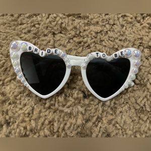 White Heart Bride Sunglasses